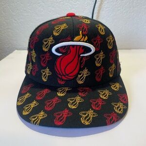 NBA Miami Heat Black Cap with Red and Gold Details